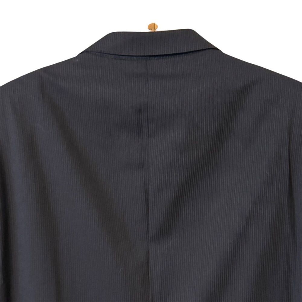 Armani Collezioni Men's Black Striped Wool Blazer Jacket 44r Formal - Picture 5 of 9